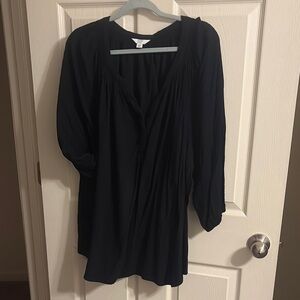 Crown & Ivy Black Peasant Blouse PLUS SIZE